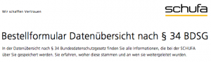 Schufa Selbstauskunft